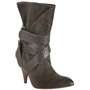 Women's Brown Taupe Suede Cassandra Wrapped Boots